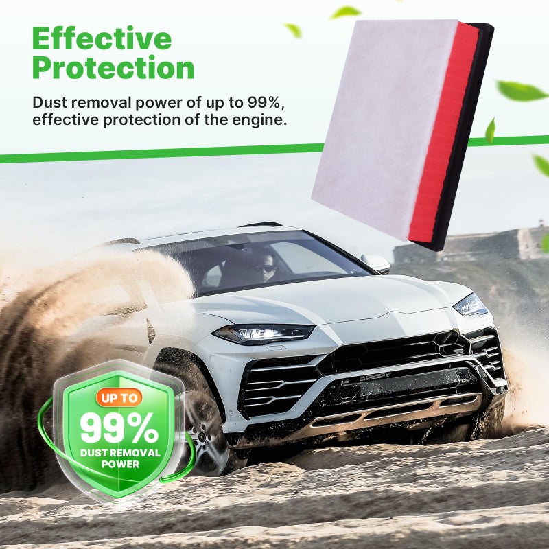 RVgolf Engine+Cabin Air Filters Kit Fit for Toyota Tacoma V6 3.5L 2016 2017 2018 2019 2020 2021 2022 2023 Engine Air Filter Replacement Cabin Air Filter Accessories# CF10374 CA11895 - Image 3