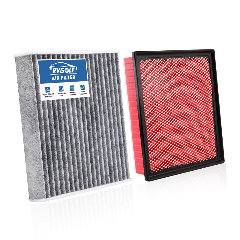 RVgolf Engine+Cabin Air Filters Kit Fit for Toyota Tacoma V6 3.5L 2016 2017 2018 2019 2020 2021 2022 2023 Engine Air Filter Replacement Cabin Air Filter Accessories# CF10374 CA11895 - Image 1