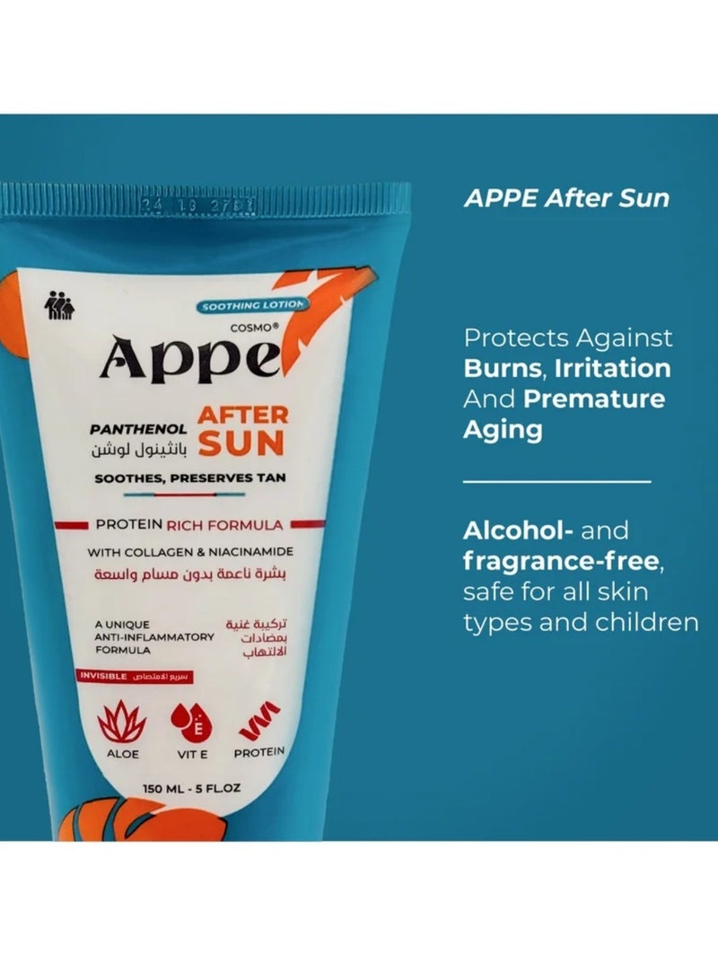 Cosmo Appe After Sun Lotion with Panthenol – Soothing & Hydrating with Collagen & Niacinamide – Preserves Tan – 150ml - Image 2