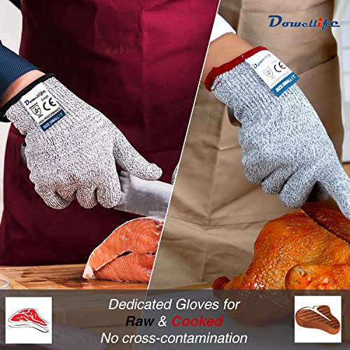 Dowellife Cut Resistant Gloves Food Grade Level 5 Protection, Safety Kitchen Cuts Gloves for Oyster Shucking, Fish Fillet Processing, Mandolin Slicing, Meat Cutting and Wood Carving. (Medium-2 Pairs) - Image 4