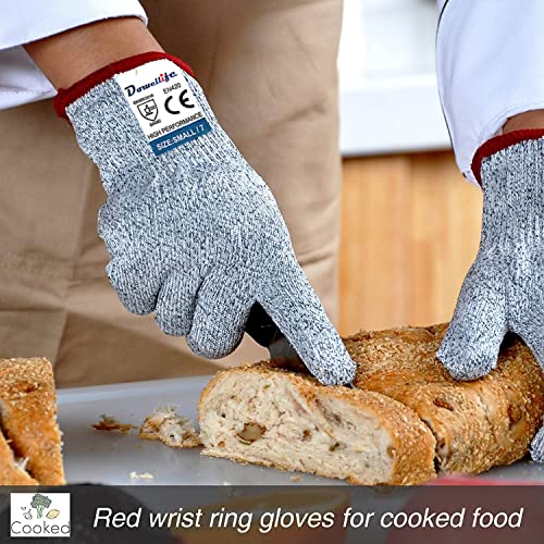 Dowellife Cut Resistant Gloves Food Grade Level 5 Protection, Safety Kitchen Cuts Gloves for Oyster Shucking, Fish Fillet Processing, Mandolin Slicing, Meat Cutting and Wood Carving. (Medium-2 Pairs) - Image 5