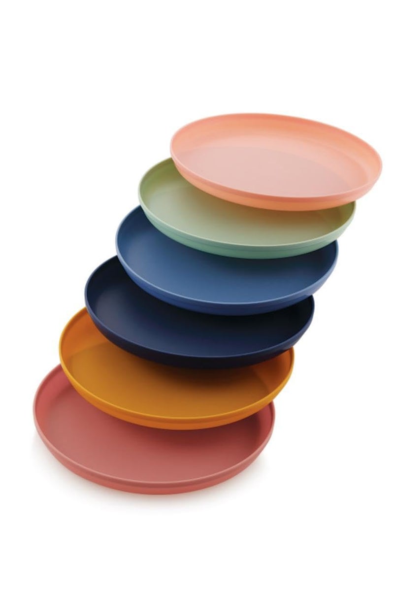 PUTHAK Durable Plastic Dinner Plates, Set of 6, Multicolor, Dishwasher Safe, Microwave Safe, Recycle, BPA Free, Food Grade (Big - 9.5” x 9.5” x 0.6”) - Image 4