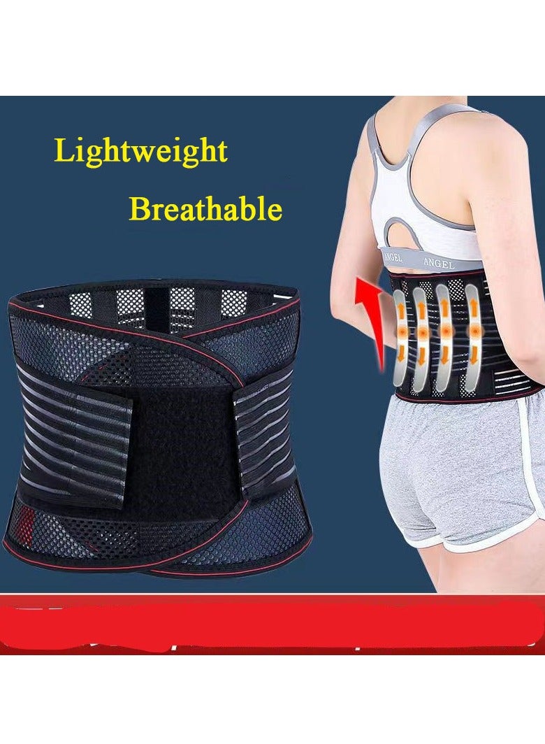 DURKU Back Support Belt, Back Brace for Lower Back Pain Relief, Breathable Mesh Design with Lumbar Pad, Adjustable Support Straps (L, Black)  - Image 2