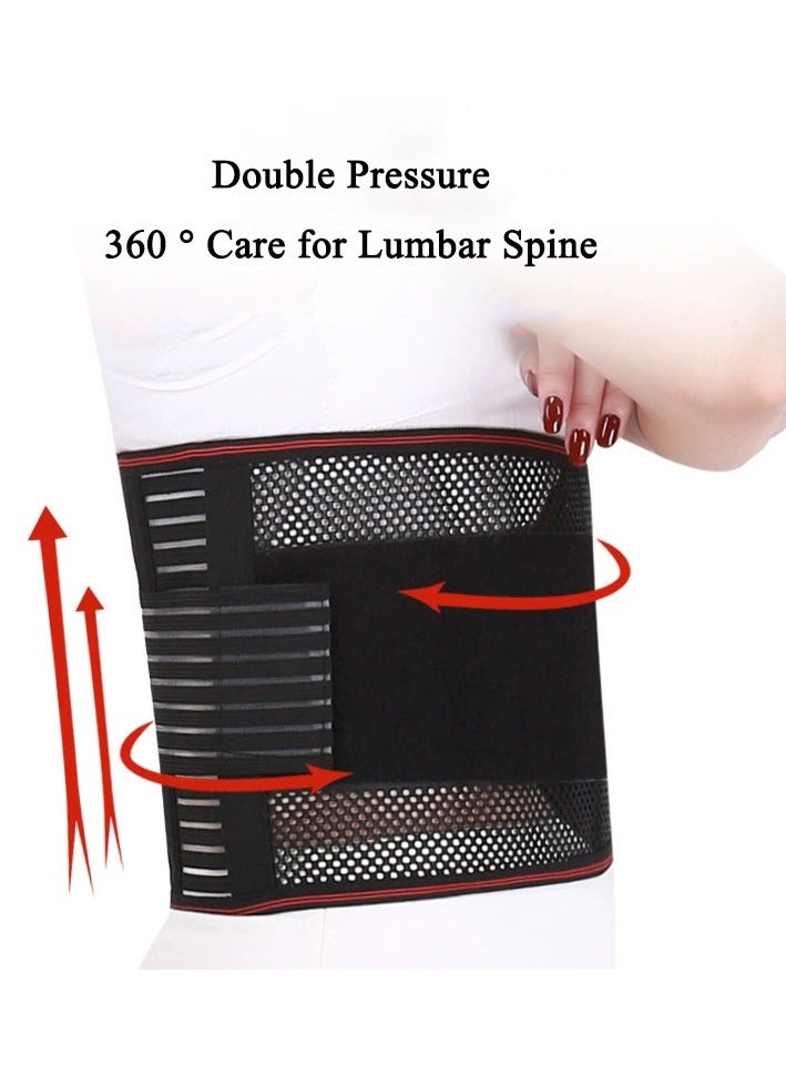 DURKU Back Support Belt, Back Brace for Lower Back Pain Relief, Breathable Mesh Design with Lumbar Pad, Adjustable Support Straps (L, Black)  - Image 3