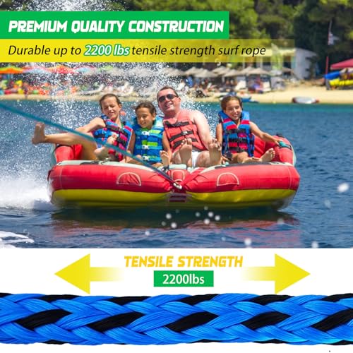 ASVAEVAS Self Centering Boat Tow Harness for Tubing Boat Tow Rope Harness with Pulley and Large Hooks for Towing 14 Riders Towable Tubes Pulling Water Skiing Wakeboarding - Image 3