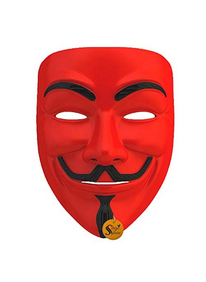 Sage Square Sage Square Red & Black Vendetta Comic FACE MASK Fawkes Mask Anonymous VIP Edition Face-Mask Perfect Fit Cosplay Protest V for Vendetta DC Comics (Set)  - Image 3