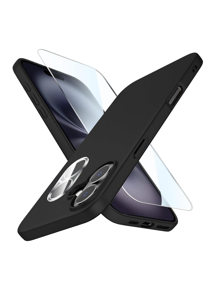 Ultra-Thin Matte Case for iPhone 16 - Soft Touch, Anti-Scratch, Shockproof with Camera & Screen Protectors - Image 1