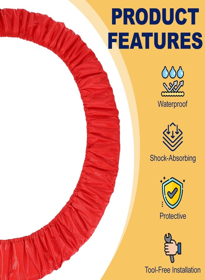 YELARXI Trampolines Spring Cover, Round Small Trampolines Replacement Cover, 6 Holes Safety Pad Replacement - Fitting for (Men/Women/Indoor/Home/Fitness) 36 Inch & Oxford Cloth & Red - Image 4