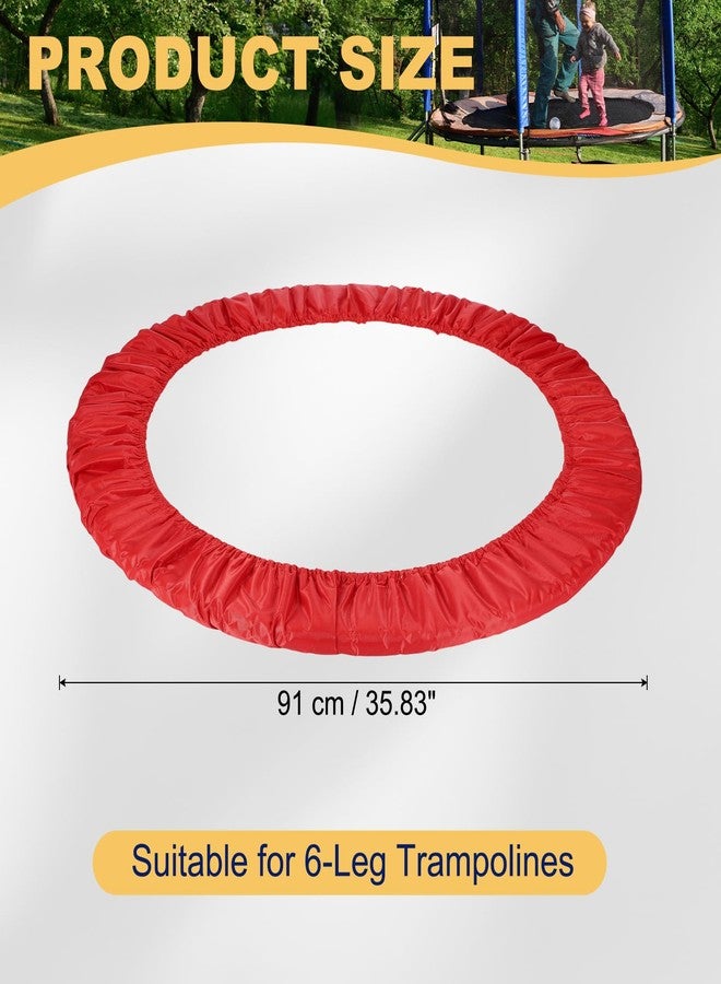 YELARXI Trampolines Spring Cover, Round Small Trampolines Replacement Cover, 6 Holes Safety Pad Replacement - Fitting for (Men/Women/Indoor/Home/Fitness) 36 Inch & Oxford Cloth & Red - Image 2