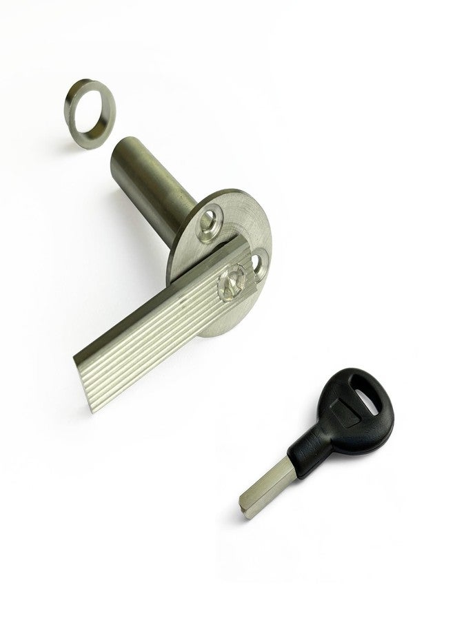 Moksh Plus Brass Panel Lock 2.1/2 Inch (63.50mm)/Sliding Lock/Allen Key Lock/Cylinder Door Lock/L-Key Lock S.S. Finish with S.S. Molding Key Use for Window and Cupboard Sliding Door (Pack of 1 Pcs.) - Image 1