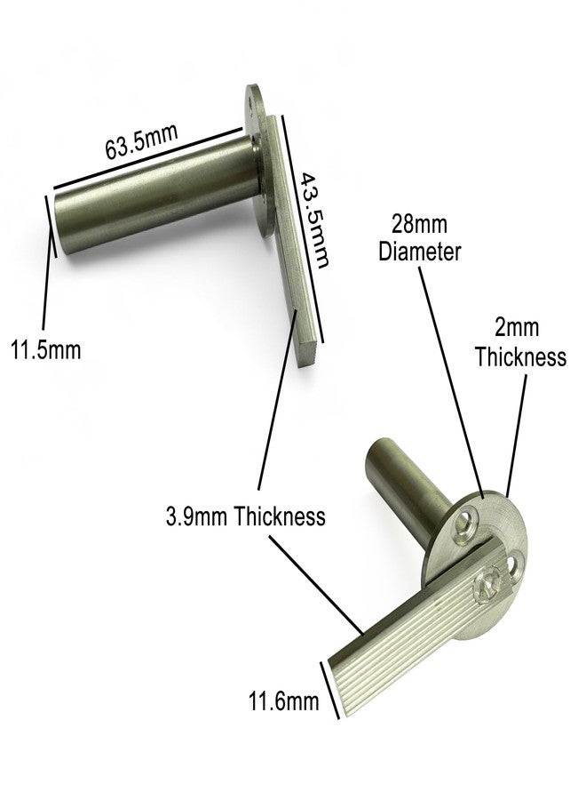 Moksh Plus Brass Panel Lock 2.1/2 Inch (63.50mm)/Sliding Lock/Allen Key Lock/Cylinder Door Lock/L-Key Lock S.S. Finish with S.S. Molding Key Use for Window and Cupboard Sliding Door (Pack of 1 Pcs.) - Image 2