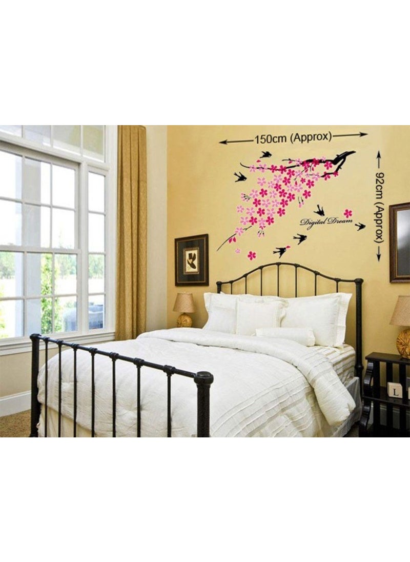 Decals Design Decals Design 'Flower Branch with Birds' Wall Sticker (PVC Vinyl, 50 cm x 70 cm),Multicolour  - Image 2