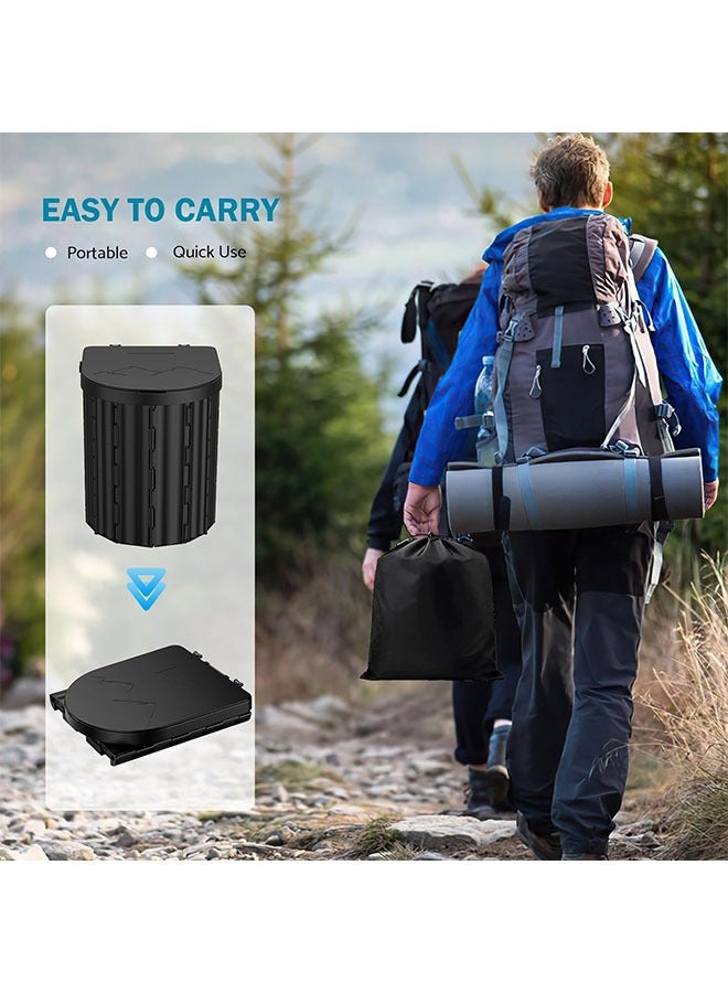 Generic Portable Folding Toilet with Lid,Camping Toilet with Paper Towel Holder,Waterproof Toilet and Vehicle Mounted Toilet for Hiking/Boat Trips/Beach, Camping/Long Trips(Black) - Image 5