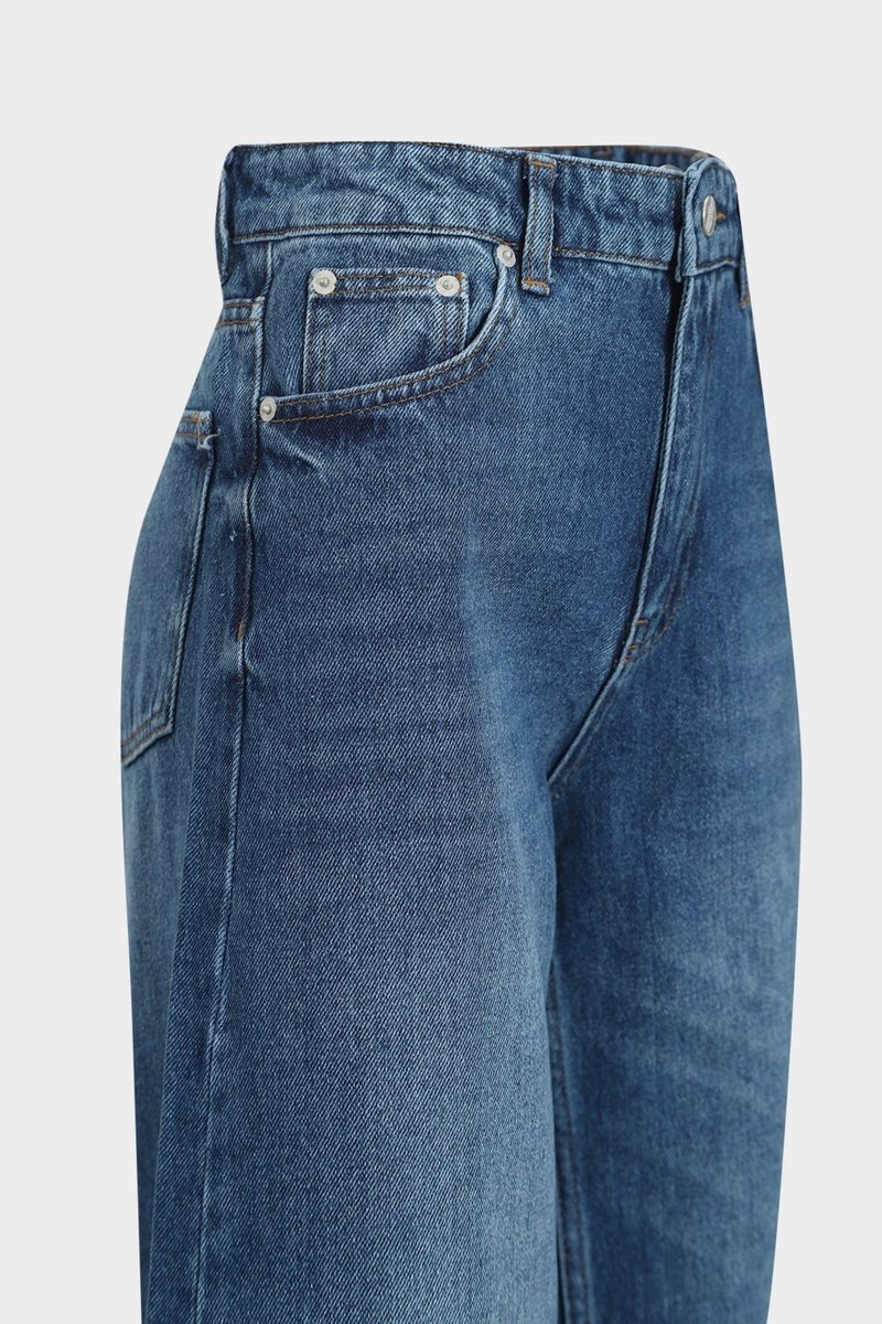 Açelya Okcu AÇELYAOKCU High Waist Wed Leg Mid Blue Extra Wide Leg Jean  - Image 2