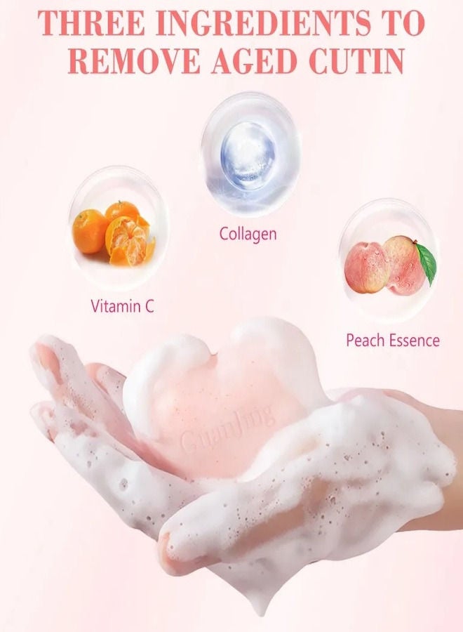 GUANJING Whitening Vitamin C Collagen Peach Essence Privacy Soap 80g - Image 4