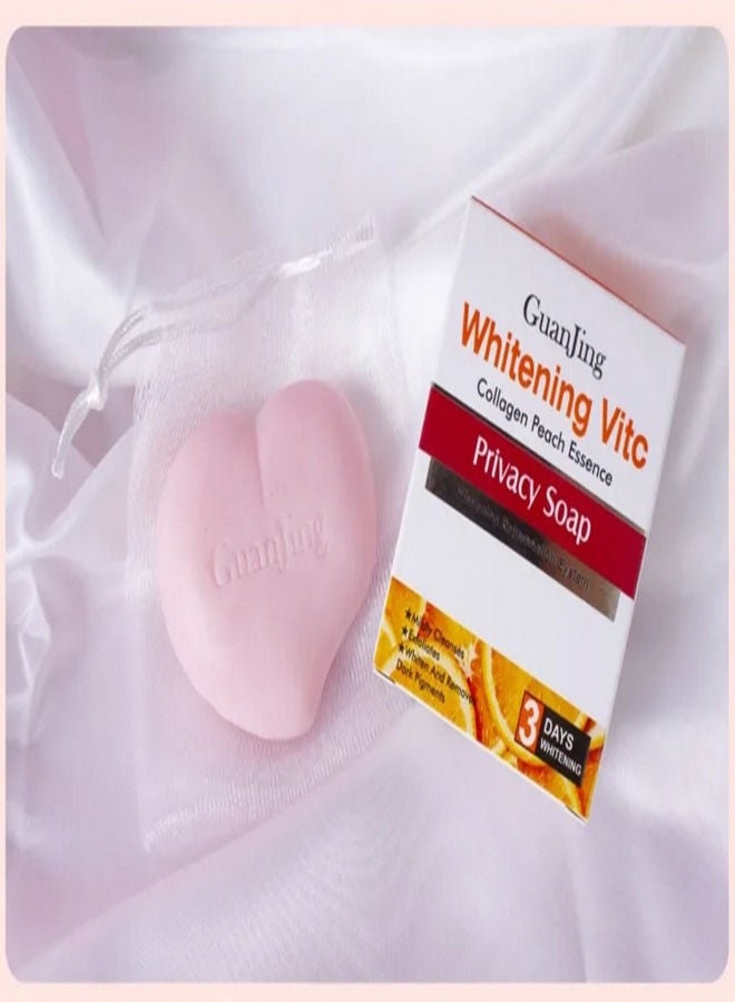 GUANJING Whitening Vitamin C Collagen Peach Essence Privacy Soap 80g - Image 2
