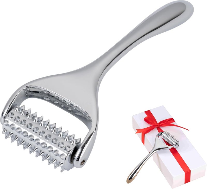 SOOTHESOUL Acupuncture Massage Roller, Trigger Points Massage Tool, Pain Relief and Stress Relaxing Massager for Muscle,Scalp, Hand,Neck, Arm, Foot, Face, Silver