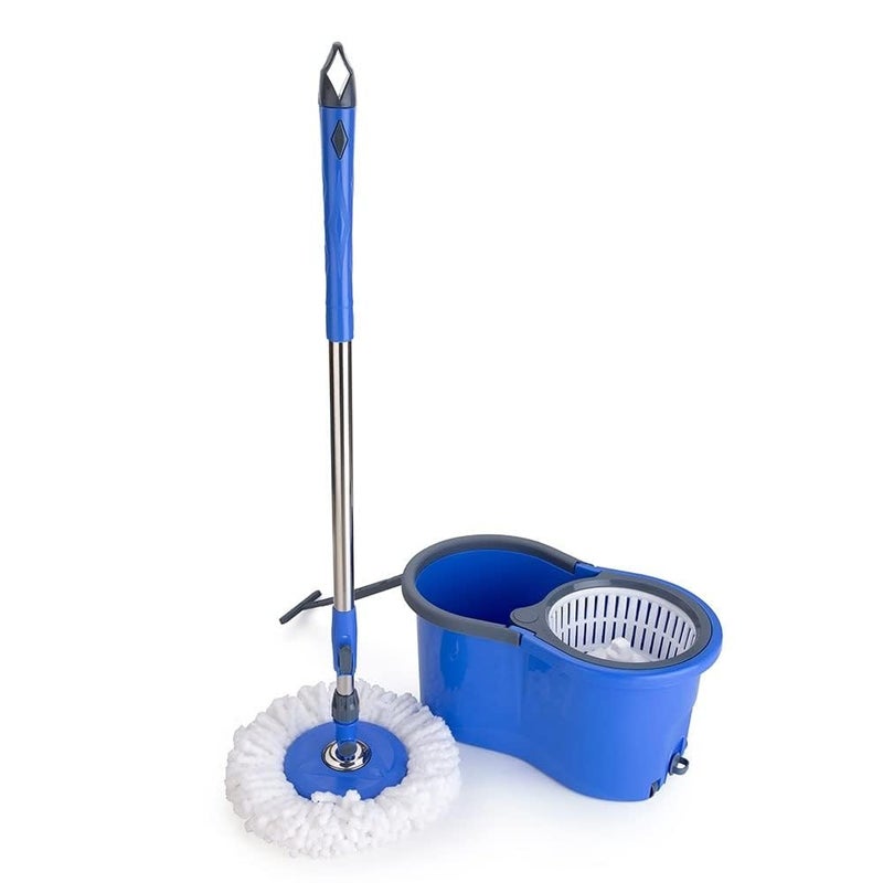 Dweezhet Mop Bucket Magic Spin Double Drive Hand Pressure with Microfiber Head Household Floor Cleaning Elegant 360 Steel Additional Refill Mop Multi Color - Image 2