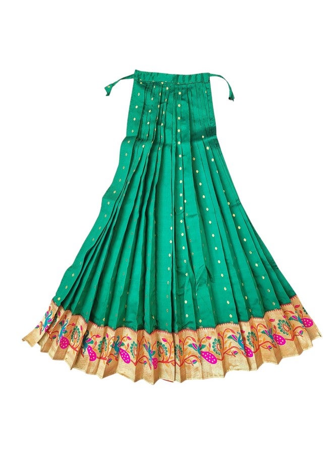 PUNYATVA Readymade Paithani Gudhi Cover or Vastra(Green)/ Gudi Padawa Paithani Saree/Gudhipadawa Festival Decoration Gift/GudiPadva Readymade Saree Cover for Pooja/Gudhi Padawa D√©cor - Image 1