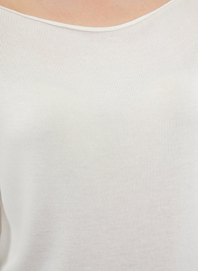 trendyol Ecru Transparent Look Fine Knitwear Sweater TWOAW25KZ00120 - Image 3