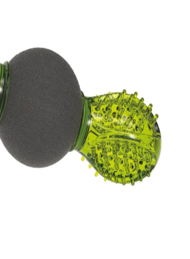 أم-بيتس موزع مكافآت الكلاب إم-بيتس أورانوس، ذو حواف متعددة تمنع تراكم البلاك والجير، ويدلك اللثة، مزود بصافرة صوتية عالية مدمجة، يُملأ بالمكافآت الجافة وزبدة الفول السوداني للعب الجلب، مناسب للكلاب الصغيرة، أخضر - Image 2