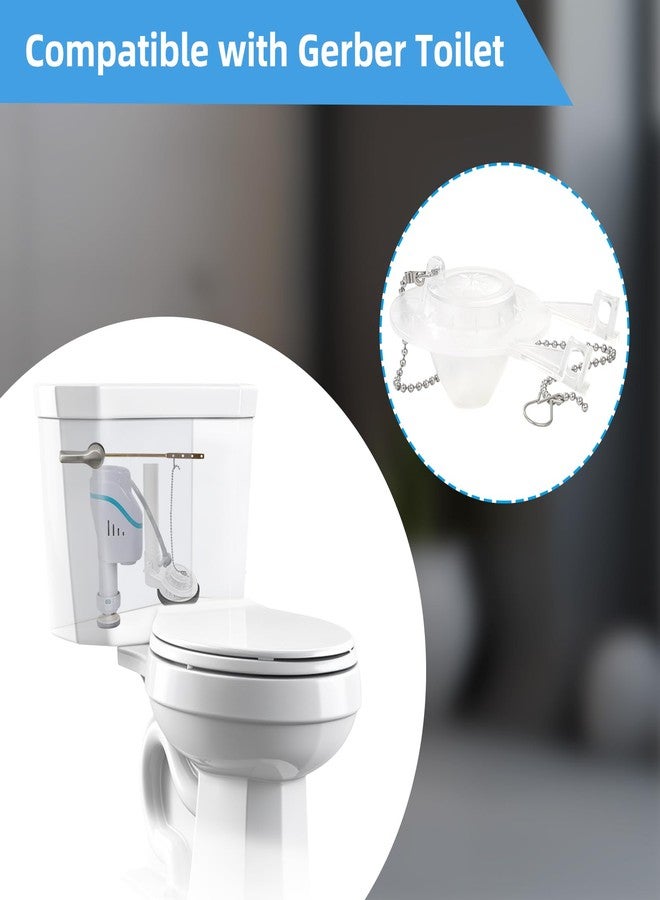 Hibbent Toilet Flapper Replacement Compatible with Gerber 99-647 2 Pack, 2 Inch Toilet Flapper with Stainless Chain and Hook, Easy to Install - Image 3