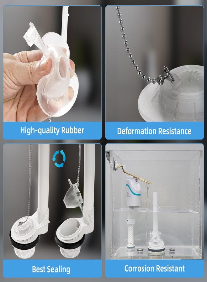 Hibbent Toilet Flapper Replacement Compatible with Gerber 99-647 2 Pack, 2 Inch Toilet Flapper with Stainless Chain and Hook, Easy to Install - Image 4