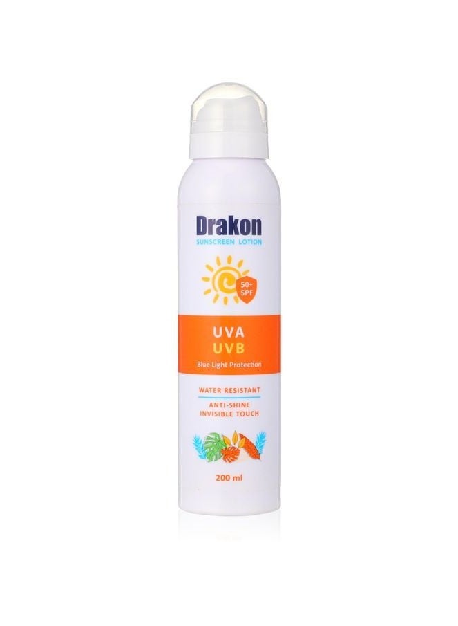 Sunscreen lotion spray with SPF50
