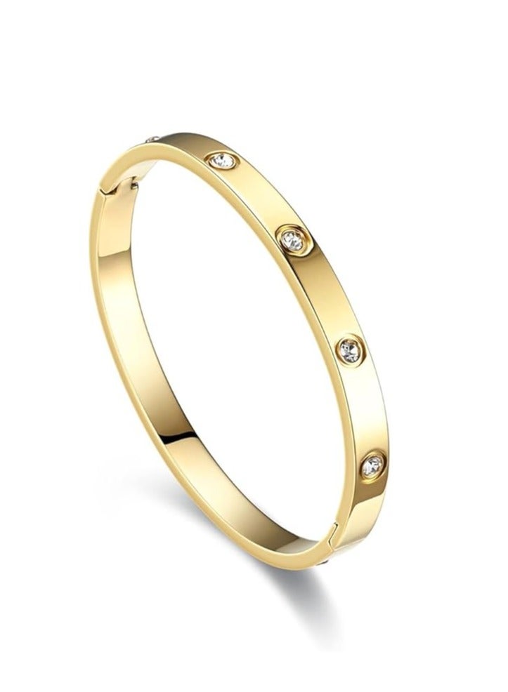 Fayrouz Jewellery Love bracelets with zircon stones. Made of stainless steel, cubic zirconia filled with gold and silver for teenage girls - Image 1