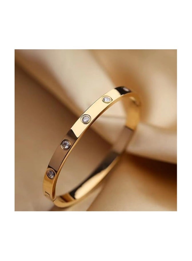 Fayrouz Jewellery Love bracelets with zircon stones. Made of stainless steel, cubic zirconia filled with gold and silver for teenage girls - Image 3