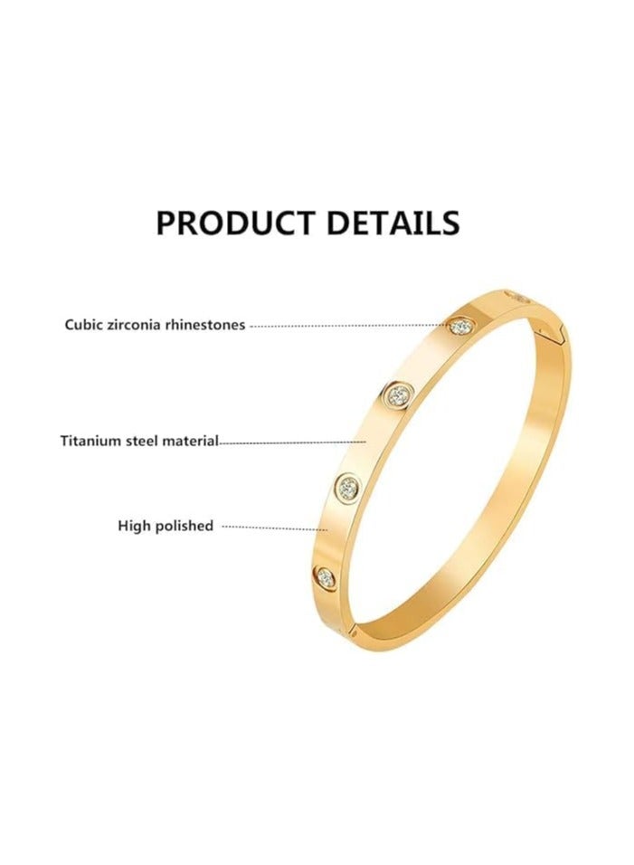 Fayrouz Jewellery Love bracelets with zircon stones. Made of stainless steel, cubic zirconia filled with gold and silver for teenage girls - Image 4
