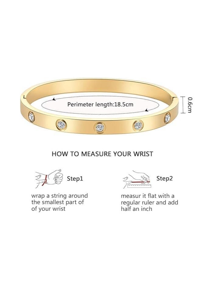 Fayrouz Jewellery Love bracelets with zircon stones. Made of stainless steel, cubic zirconia filled with gold and silver for teenage girls - Image 5