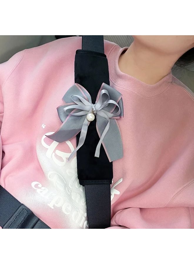 Universal Car Seat Belt Shoulder Pad with Tibetan Blue Bow Four Season Safety Protector - Image 3