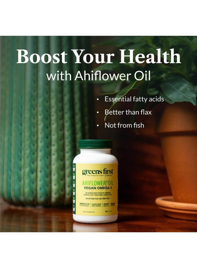 Greens First PRO Ahiflower Oil Vegan Omega-3, 30 Day Supply – 2250 mg – Omega 3 + 6 + 9 Powerhouse – Contains Omega-3 Stearidonic Acid SDA – Gamma Linolenic Acid GLA – No Soy or Corn Oil – Non-GMO - Image 3