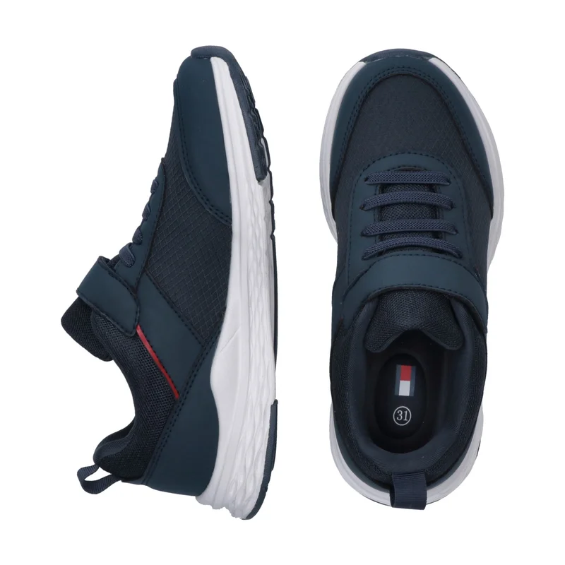 تومي هيلفيغر Little Low Top Lace Up/Velcro Sneakers