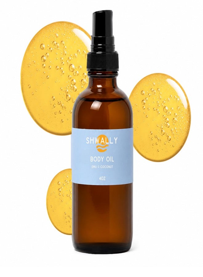 Shwally Nourish & Protect Hair & Body Oil Serum - Pure Emu, Rosemary, Macadamia, Castor, Coconut & Olive Oils For Hair Growth, Strengthening, Split Ends & Dry Scalp (4 Oz, Body Oil - Nutty Castor & Macadamia - Image 1