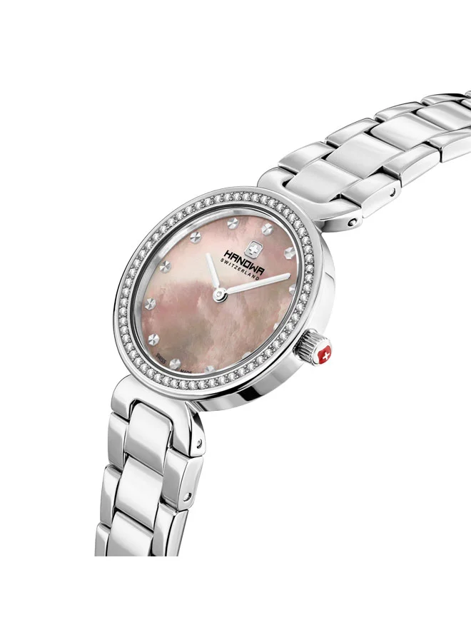 Hanowa Melide Rose Mother-of-pearl Dial Silver Stainless Steel Analog Watch for Women 31mm