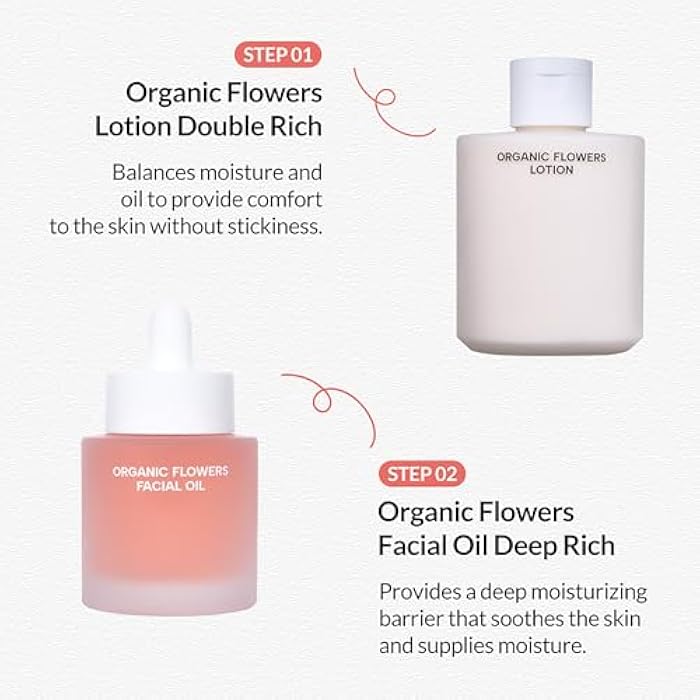 Whamisa Organic Flowers Facial Oil Deep Rich, Hydrating Watery Formula with Fermented Ingredients & Postbiotics, Nourishing, Glowing Hydration (32ml) - Image 5