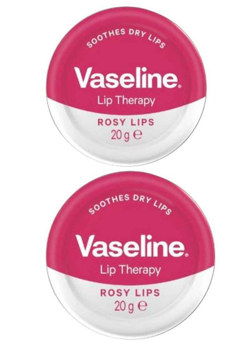 Vaseline Therapy Rosy Lips Lip Balm 20g 2-Pack