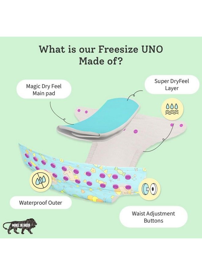 Superbottoms New Uno Freesize Cloth Diaper ; Cloth Diaper For Babies 3M To 3Y ; Washable & Reusable Cloth Diaper ; Comes With Cloth Diaper Insert ; 1 Diaper And 1 Organic Cotton Soaker - Image 3