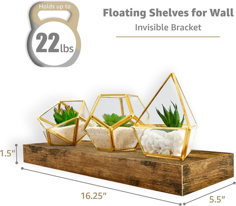 Sorbus Floating Shelves for Wall, Bathroom Shelves Wall Mounted for Kitchen, Bedroom, Living Room, Bathroom Storage, Over Toilet, Hanging Book Shelf for Wall Home Decor (4 Pack) - Image 3
