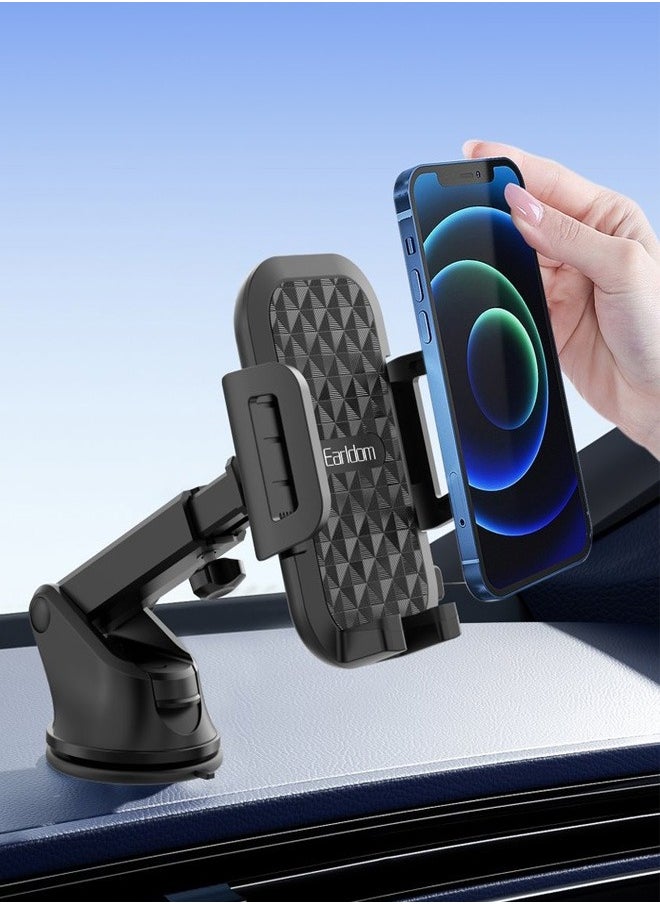 Earldom Earldom Car Phone Holder With 360 Degree Rotation - Adjustable Telescopic Arm - Strong Mounting On Dashboard And Windshield - MODEL EH280  - Image 2