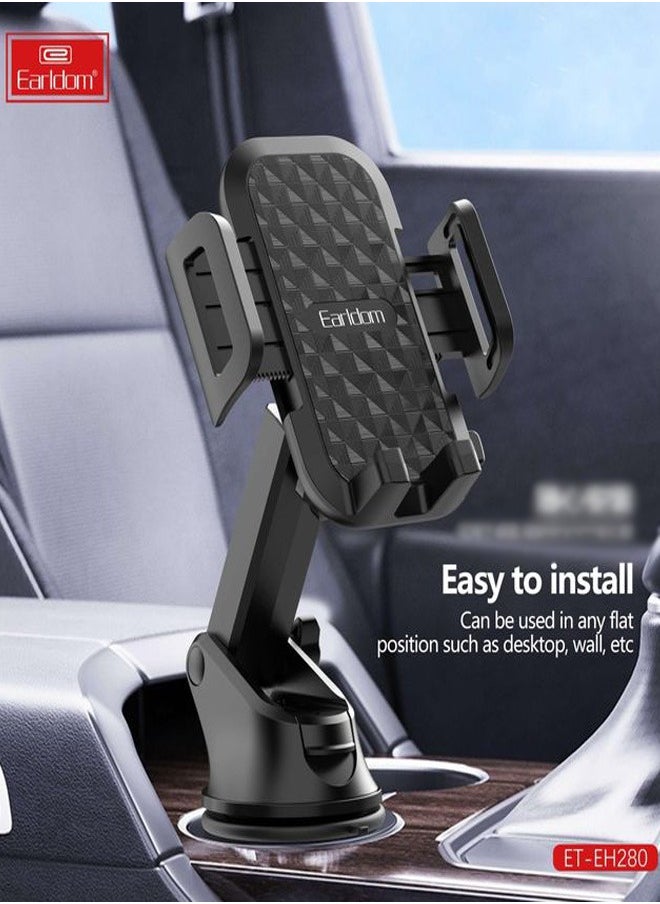 Earldom Earldom Car Phone Holder With 360 Degree Rotation - Adjustable Telescopic Arm - Strong Mounting On Dashboard And Windshield - MODEL EH280  - Image 3