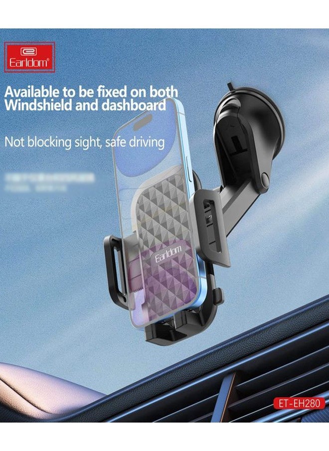 Earldom Earldom Car Phone Holder With 360 Degree Rotation - Adjustable Telescopic Arm - Strong Mounting On Dashboard And Windshield - MODEL EH280  - Image 5