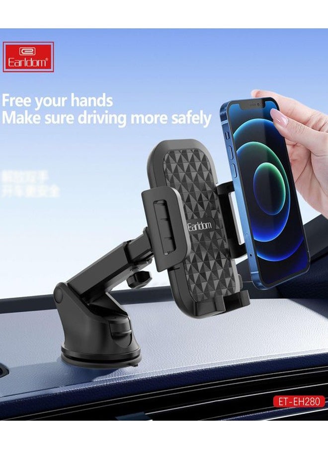 Earldom - Earldom Car Phone Holder With 360 Degree Rotation - Adjustable Telescopic Arm - Strong Mounting On Dashboard And Windshield - MODEL EH280 - Image 1