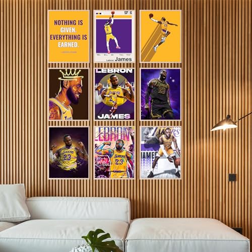BigWig Prints LeBron James Poster Set - LeBron Posters for Walls, Lakers Bedroom Wall Decor, Basketball Room Decor for Boys, Gifts for Lakers Fan, Basketball Artwork - Unframed Set Of 9 (8x10”) - Image 4