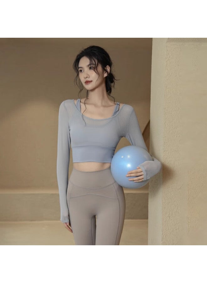 Ackdcs Stylish Yoga Top For Women, Autumn New Style With Chest Pads, Sports Tennis Shock-absorbing Long Sleeve Pilates Fitness Wear - Image 2