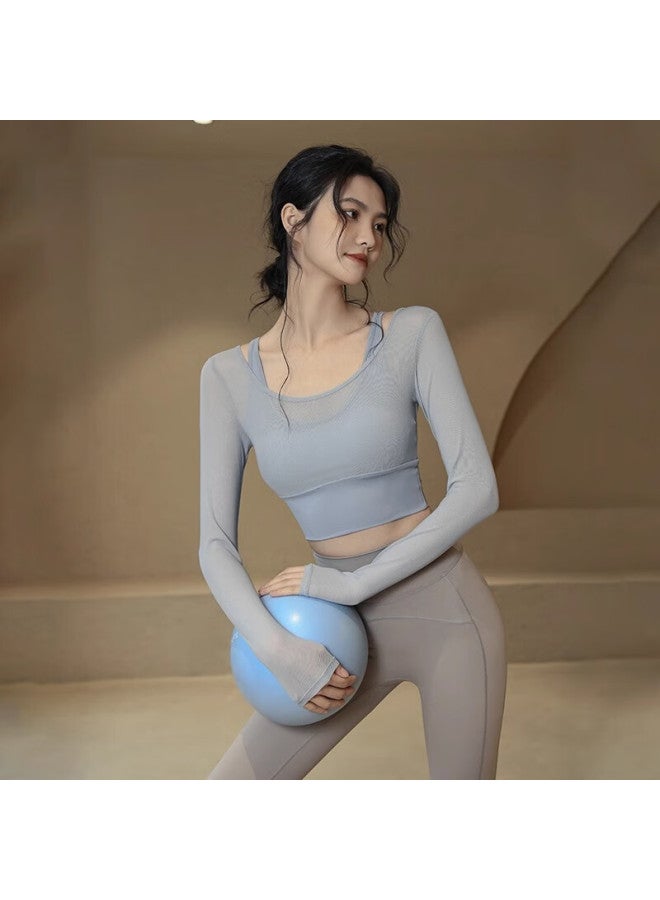 Ackdcs Stylish Yoga Top For Women, Autumn New Style With Chest Pads, Sports Tennis Shock-absorbing Long Sleeve Pilates Fitness Wear - Image 3