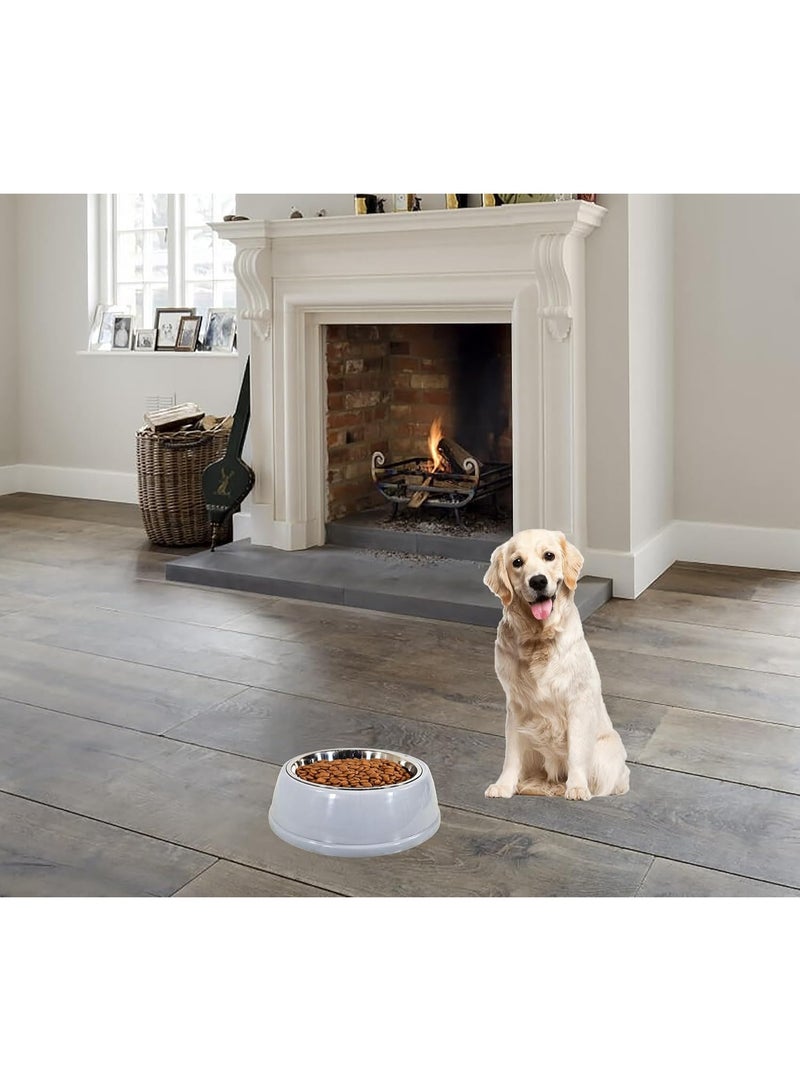 أن ان سي بيتس وعاء طعام للحيوانات الأليفة من الفولاذ المقاوم للصدأ للقطط والكلاب الصغيرة، وعاء طعام متين من مادة البولي بروبيلين مع تصميم غير قابل للانزلاق، مناسب للطعام الرطب والماء، ملحقات تغذية الحيوانات الأليفة، سهل التنظيف 23 سم (رمادي) - Image 3