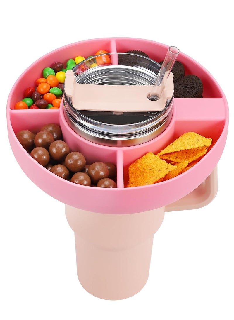 Snack Bowl for Stanley 40 oz Tumbler, Snack Tray, Reusable Snack Ring for Stanley Insulated Cup Accessories (Pink)  - Image 1